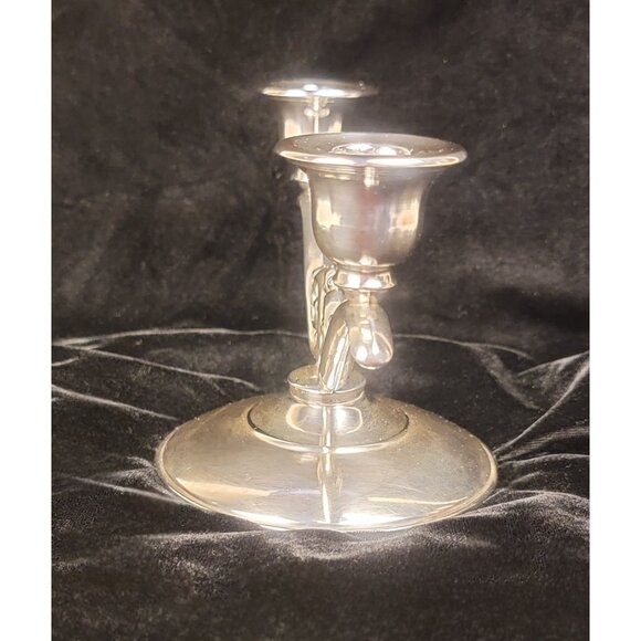 Vintage 1960s Oneida Silverplate Double Taper Candle Holder - Picture 4 of 14